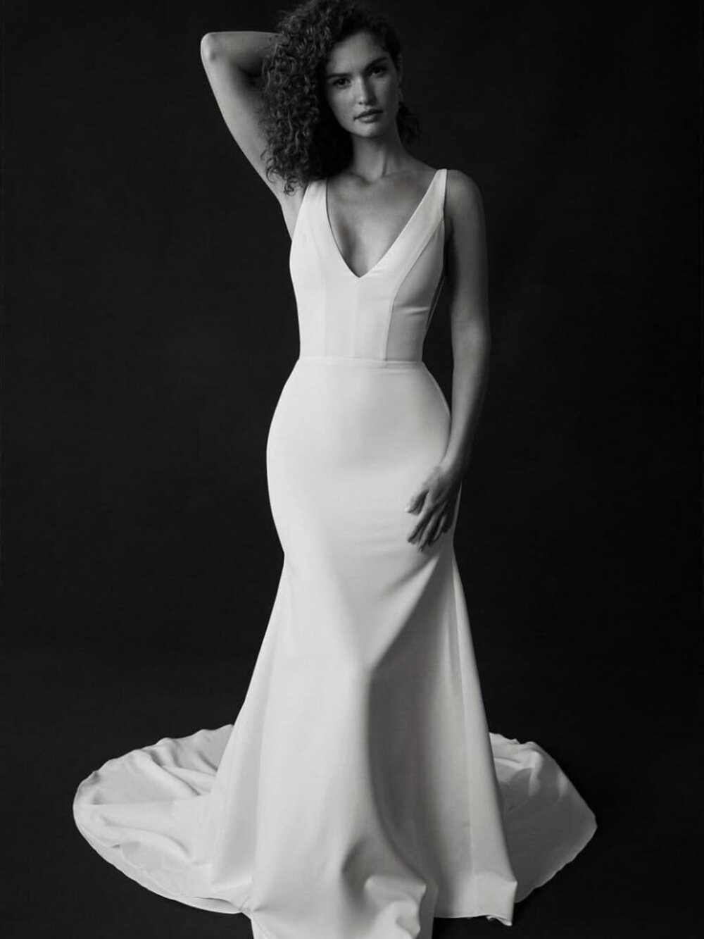 Sarah Seven Belmont Wedding Gown Size 12 NEW Crepe